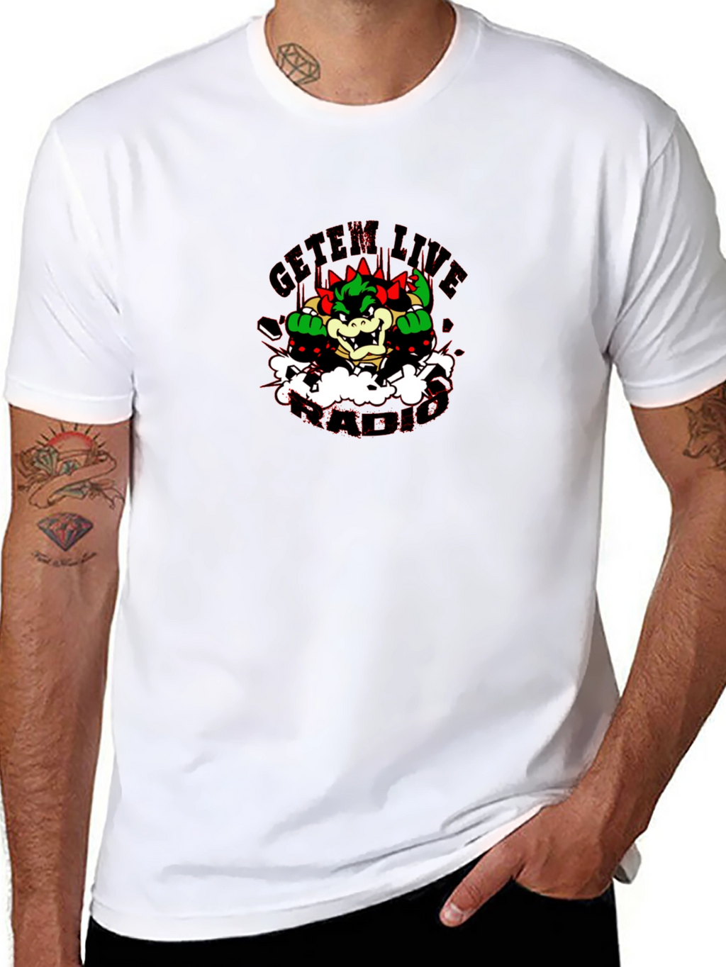 Bowser GetEm Live Black T-Shirt