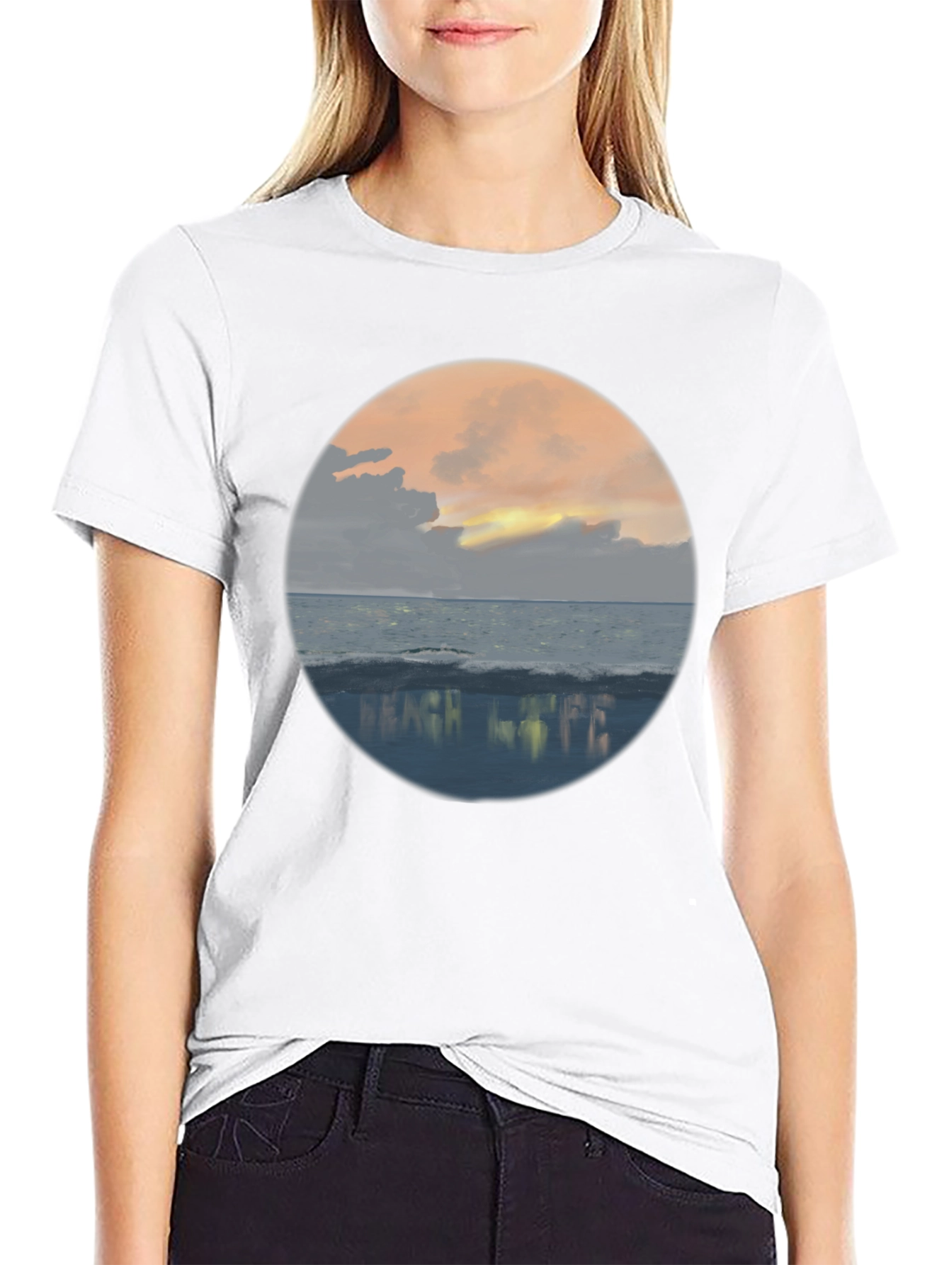 Beach Life Sunset Graphic Tee