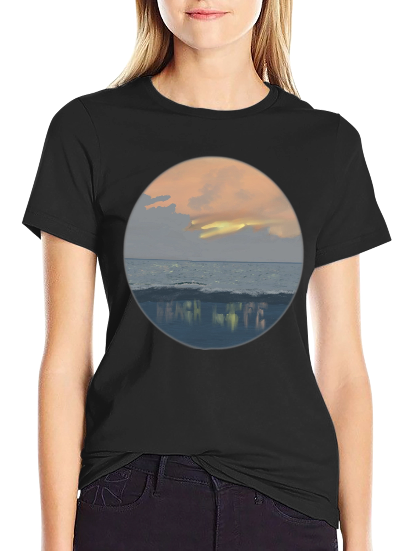 Beach Life Sunset Graphic Tee