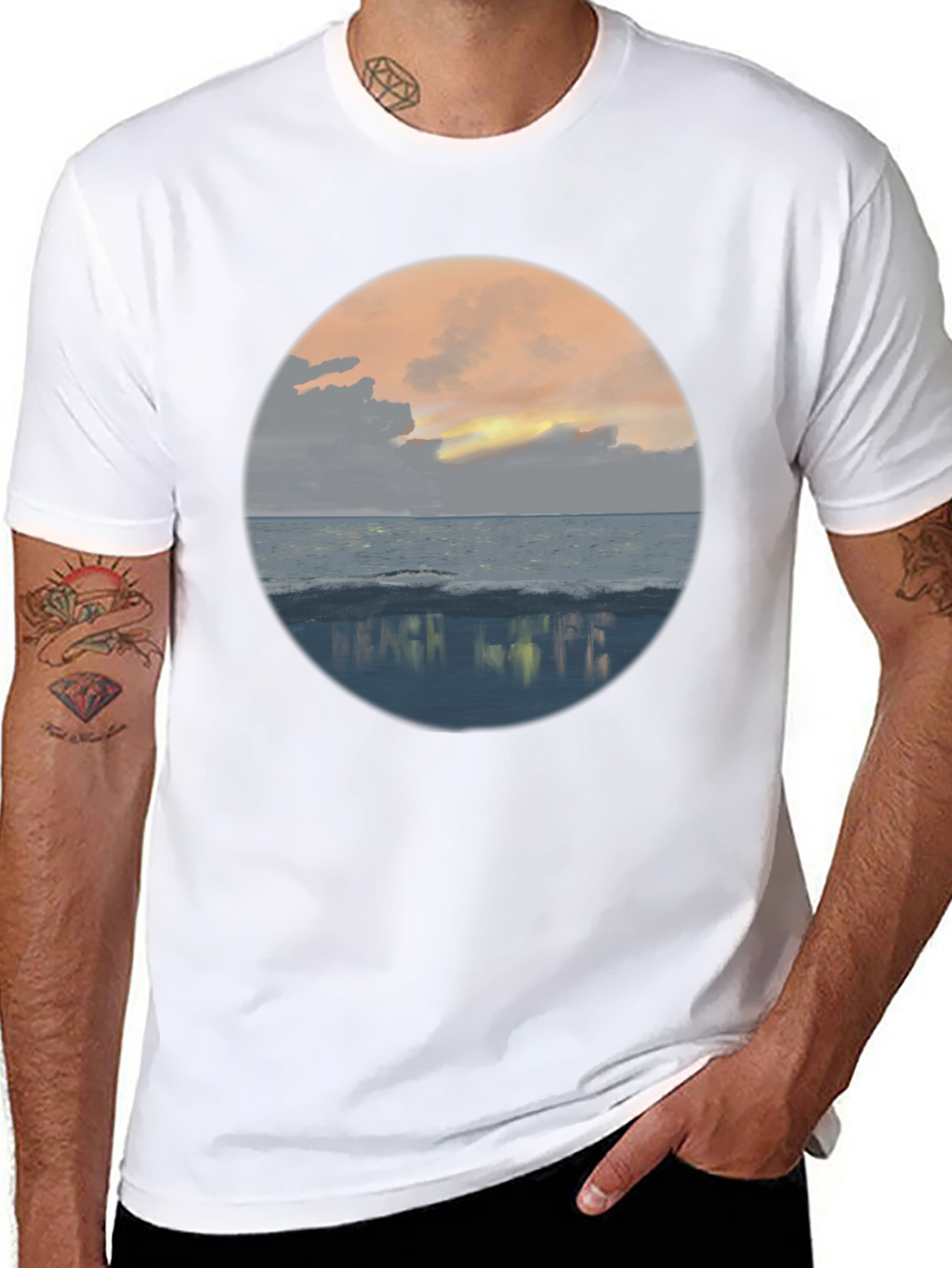 Beach Life Sunset Graphic Tee