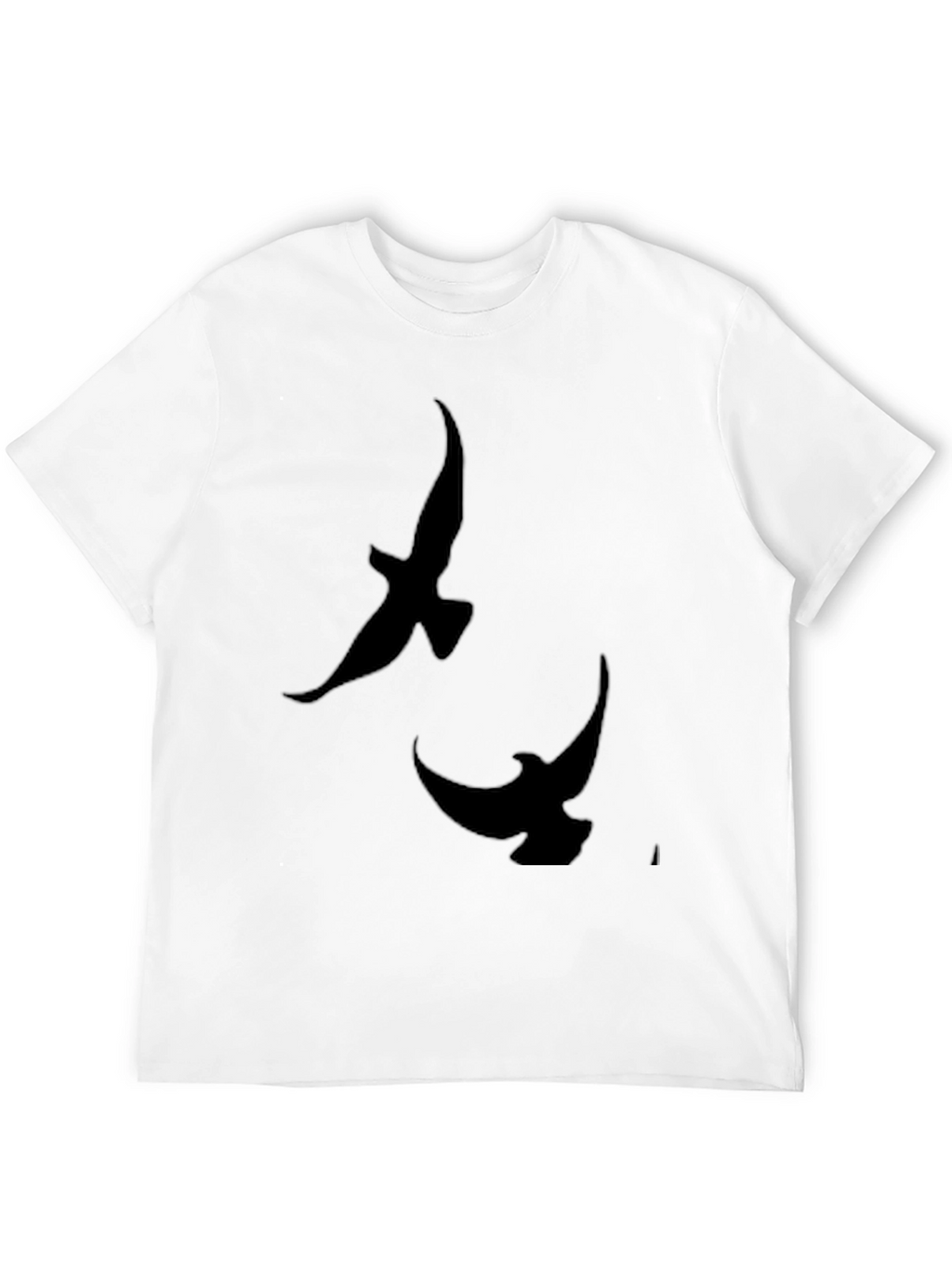 Mens Black T-Shirt with Bird Silhouette Design