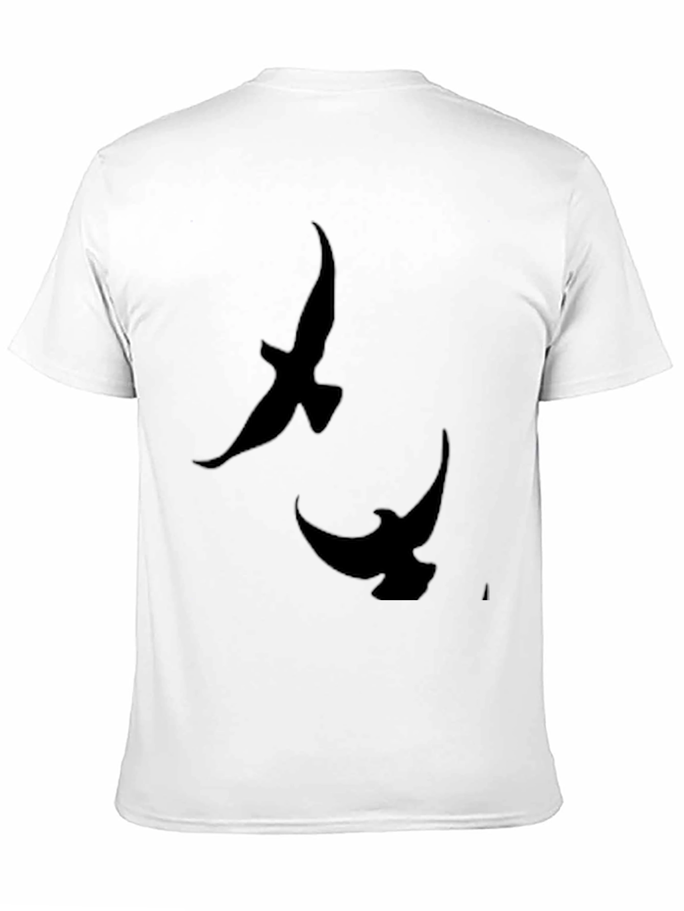 Mens Black T-Shirt with Bird Silhouette Design