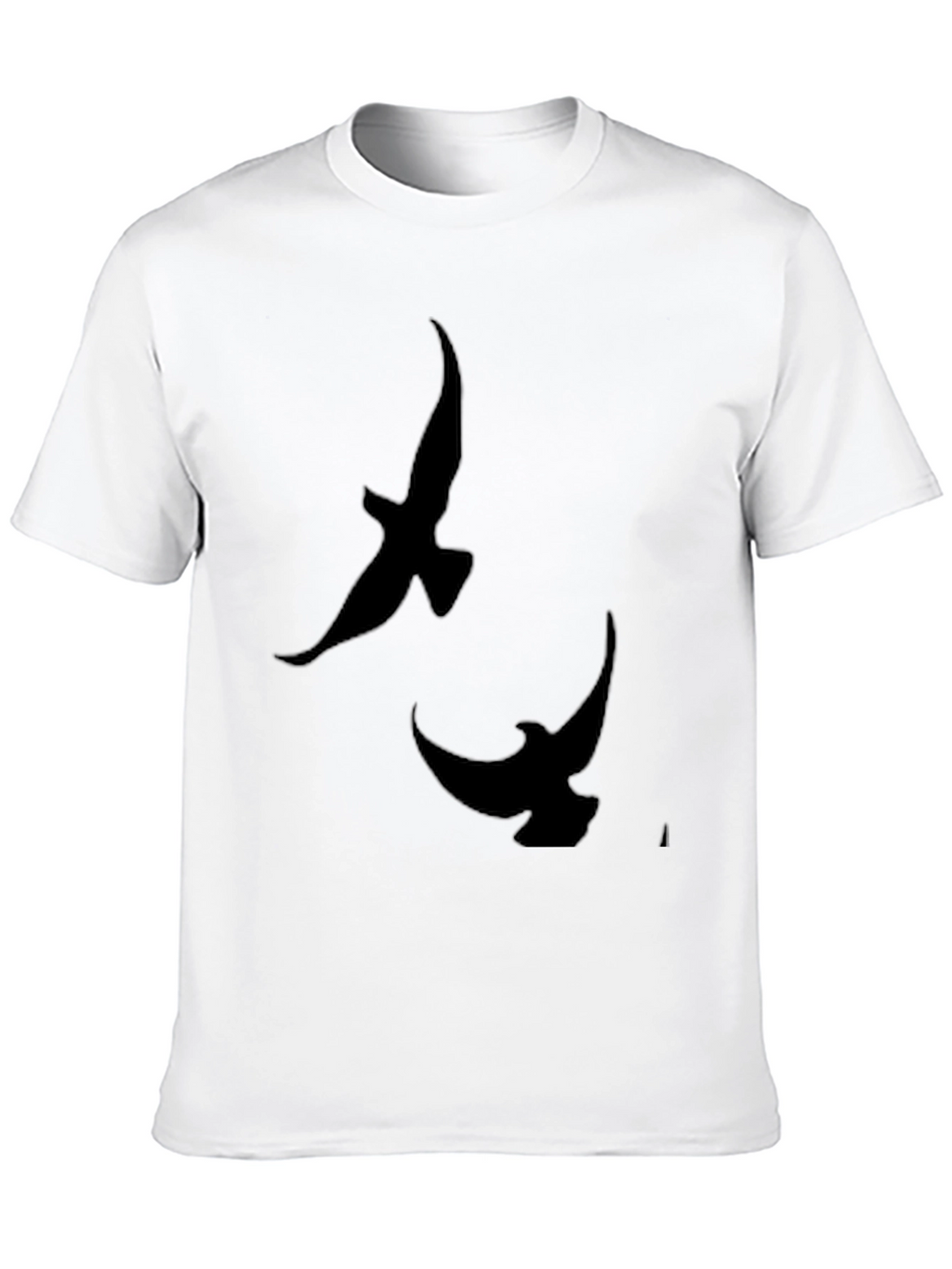 Mens Black T-Shirt with Bird Silhouette Design