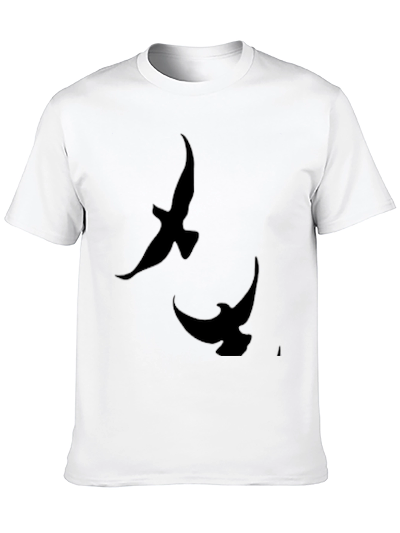 Mens Black T-Shirt with Bird Silhouette Design