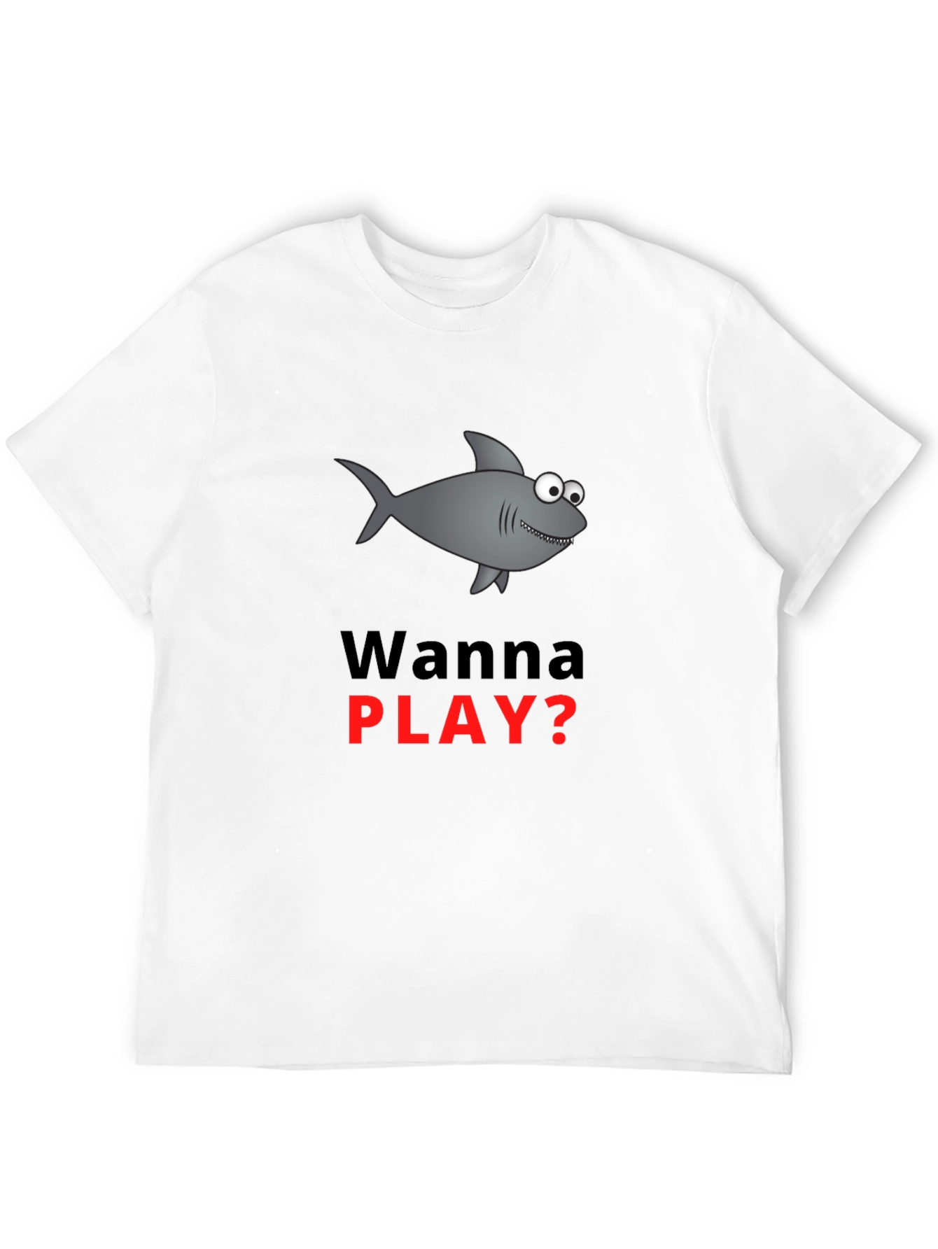 Wanna Play Shark Graphic Tee - Black Cotton Blend
