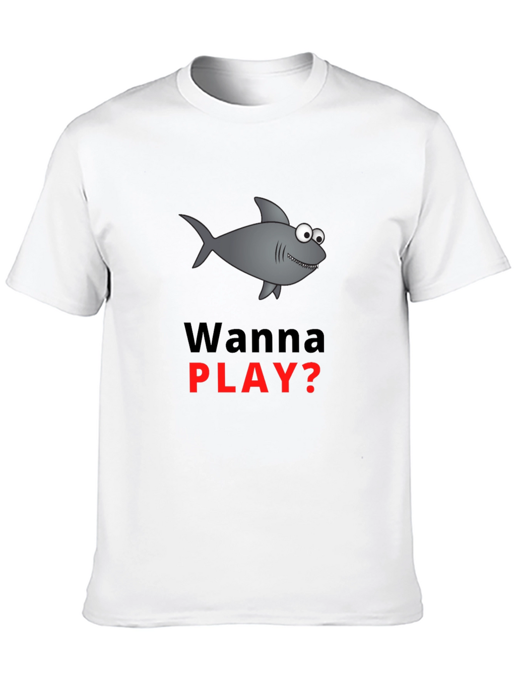 Wanna Play Shark Graphic Tee - Black Cotton Blend