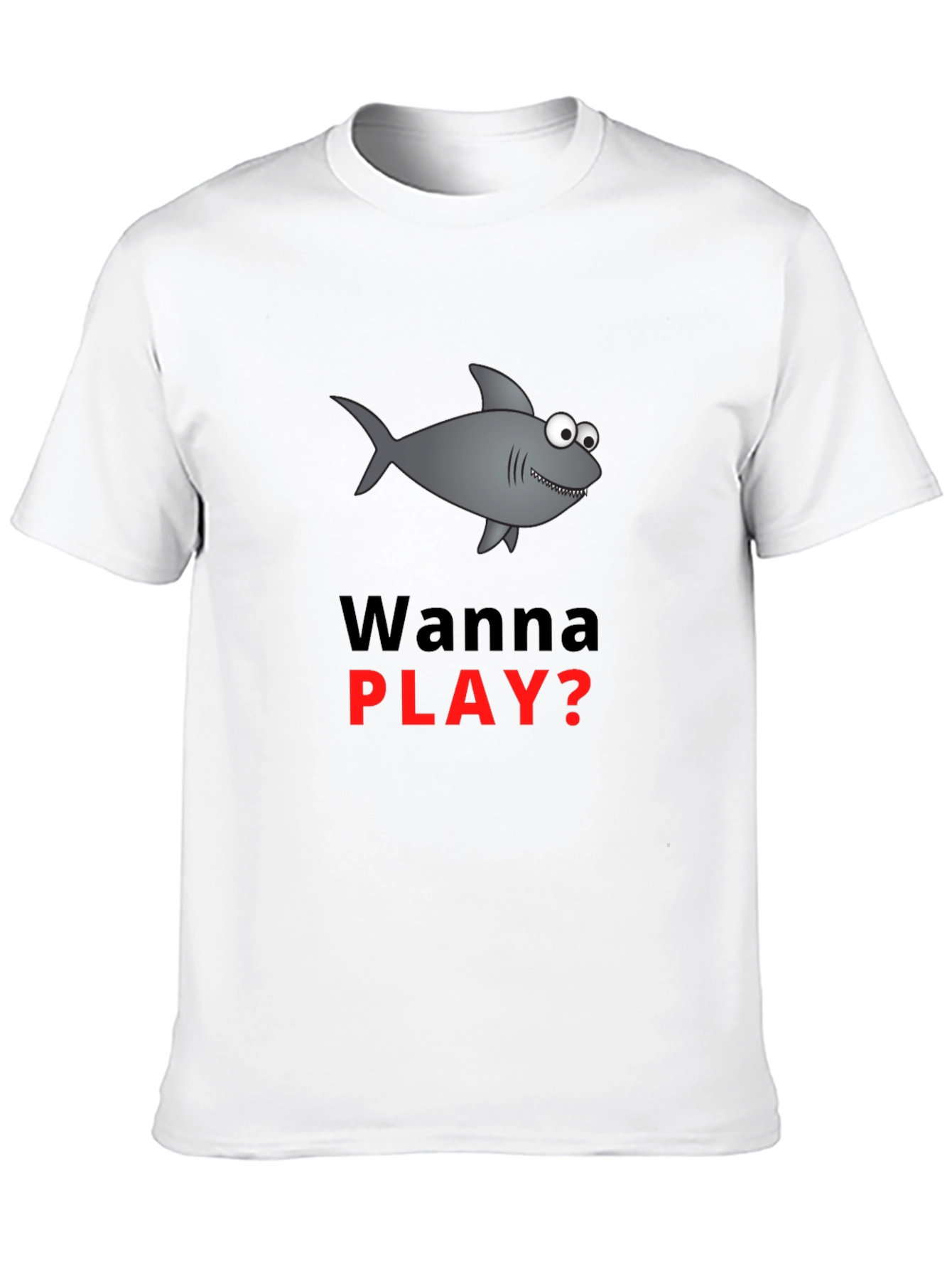 Wanna Play Shark Graphic Tee - Black Cotton Blend