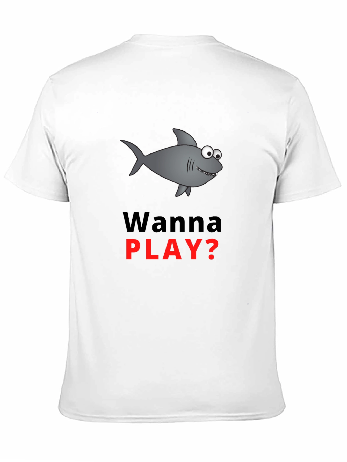Wanna Play Shark Graphic Tee - Black Cotton Blend