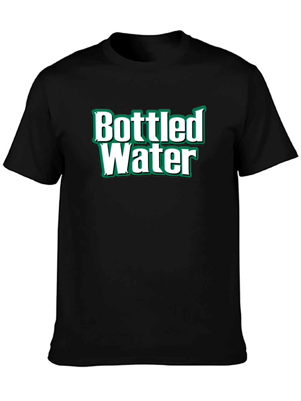 Bottled Water Graphic T-Shirt - Black Cotton Tee