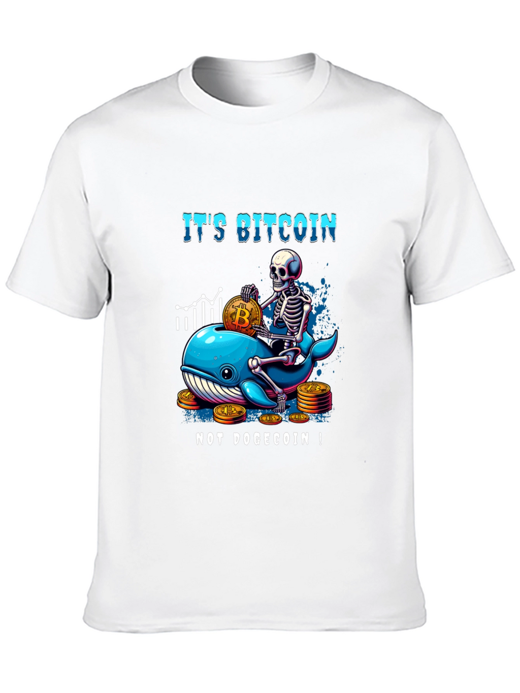 Bitcoin Whale Skeleton Graphic T-Shirt