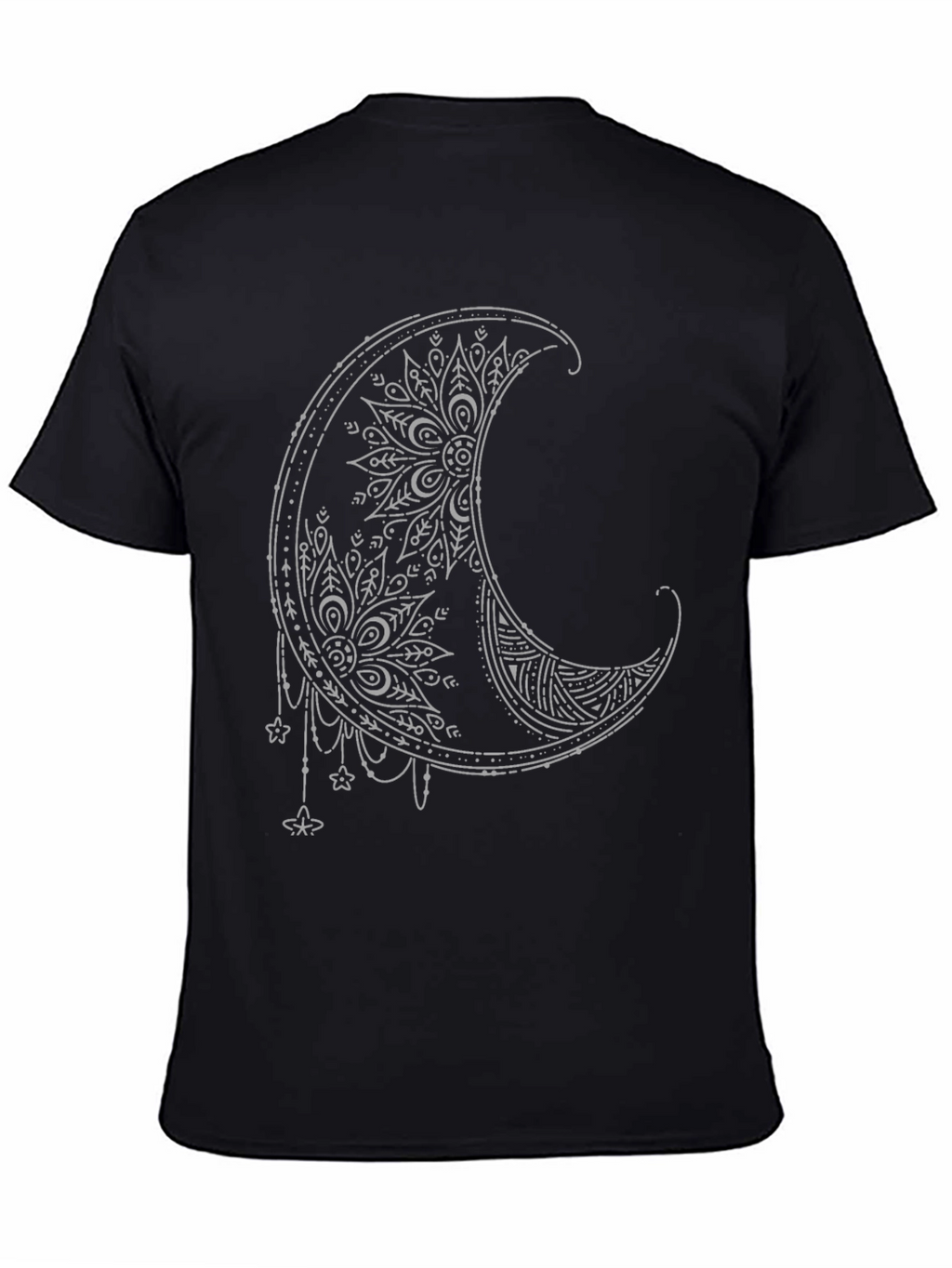 Boho Moon Graphic Tee - Stylish Black T-Shirt