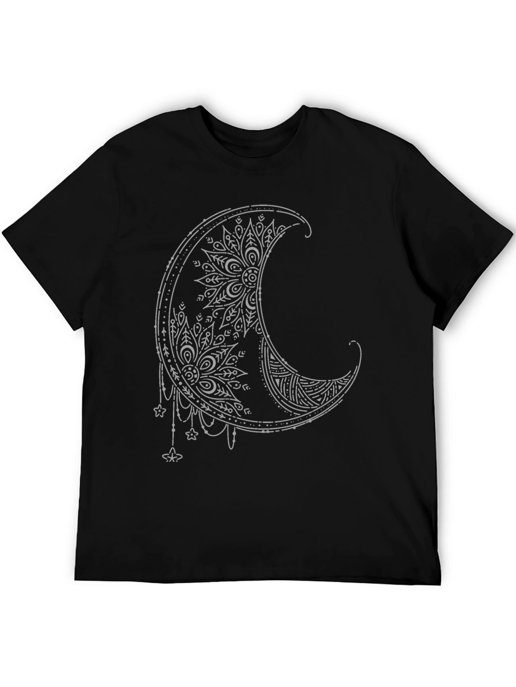 Boho Moon Graphic Tee - Stylish Black T-Shirt