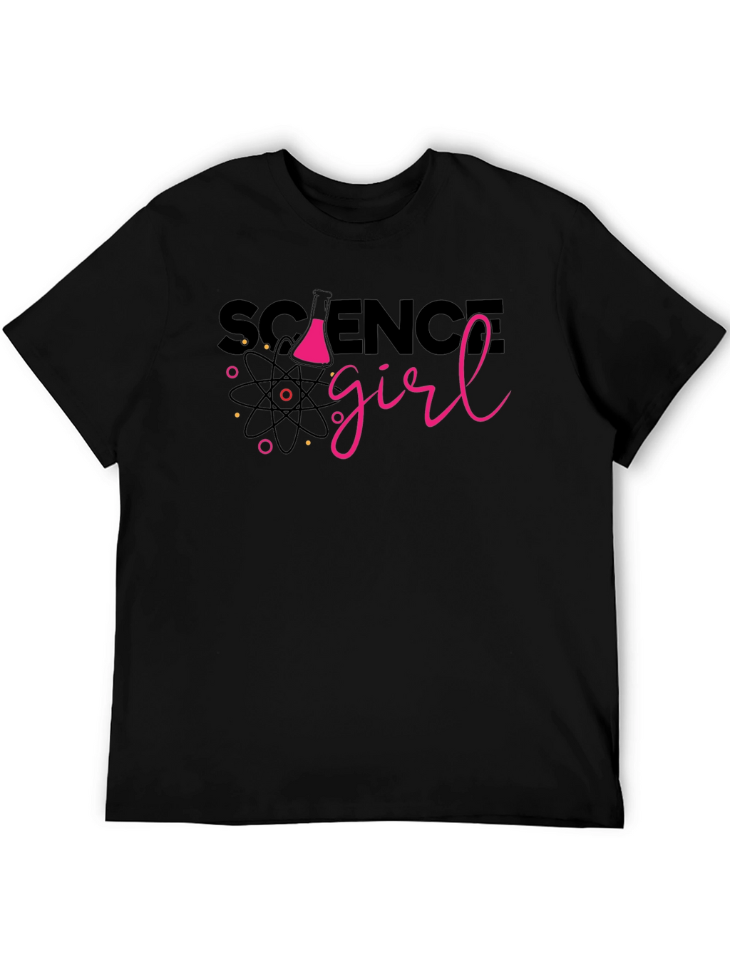 Science Girl T-Shirt - Black Short Sleeve