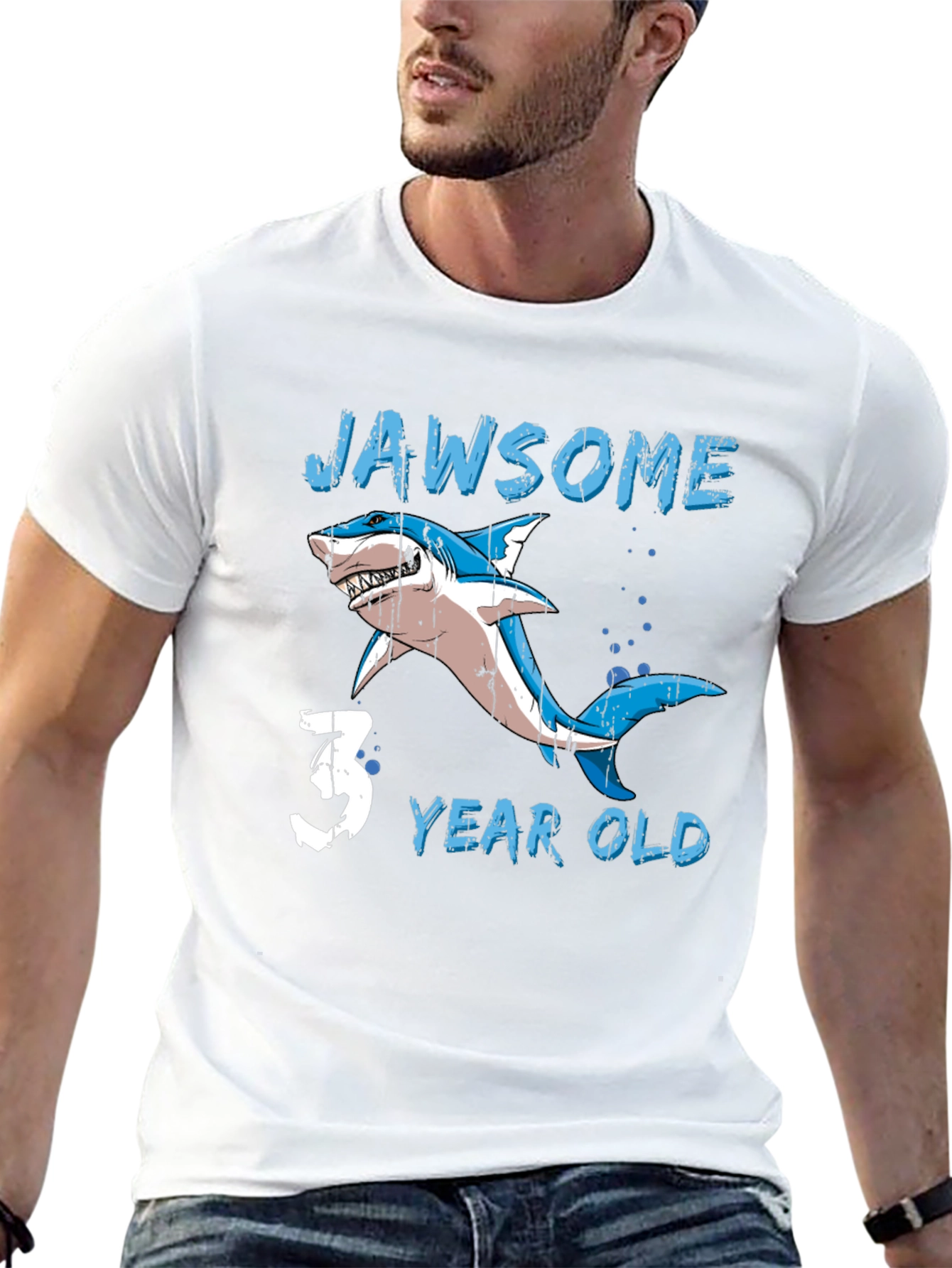 Jawsome 3 Year Old Shark Birthday T-Shirt