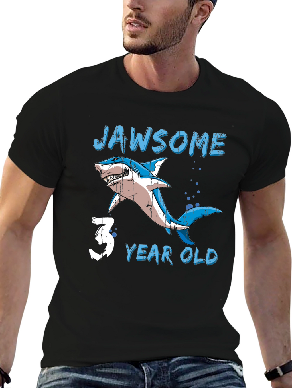 Jawsome 3 Year Old Shark Birthday T-Shirt