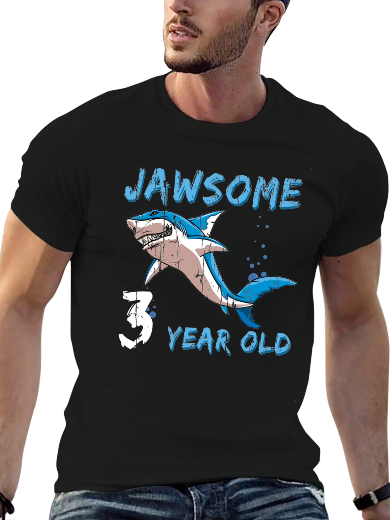 Jawsome 3 Year Old Shark Birthday T-Shirt