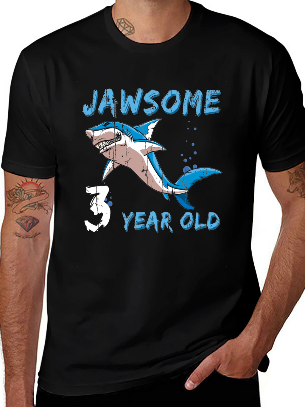 Jawsome 3 Year Old Shark Birthday T-Shirt