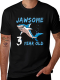 Jawsome 3 Year Old Shark Birthday T-Shirt
