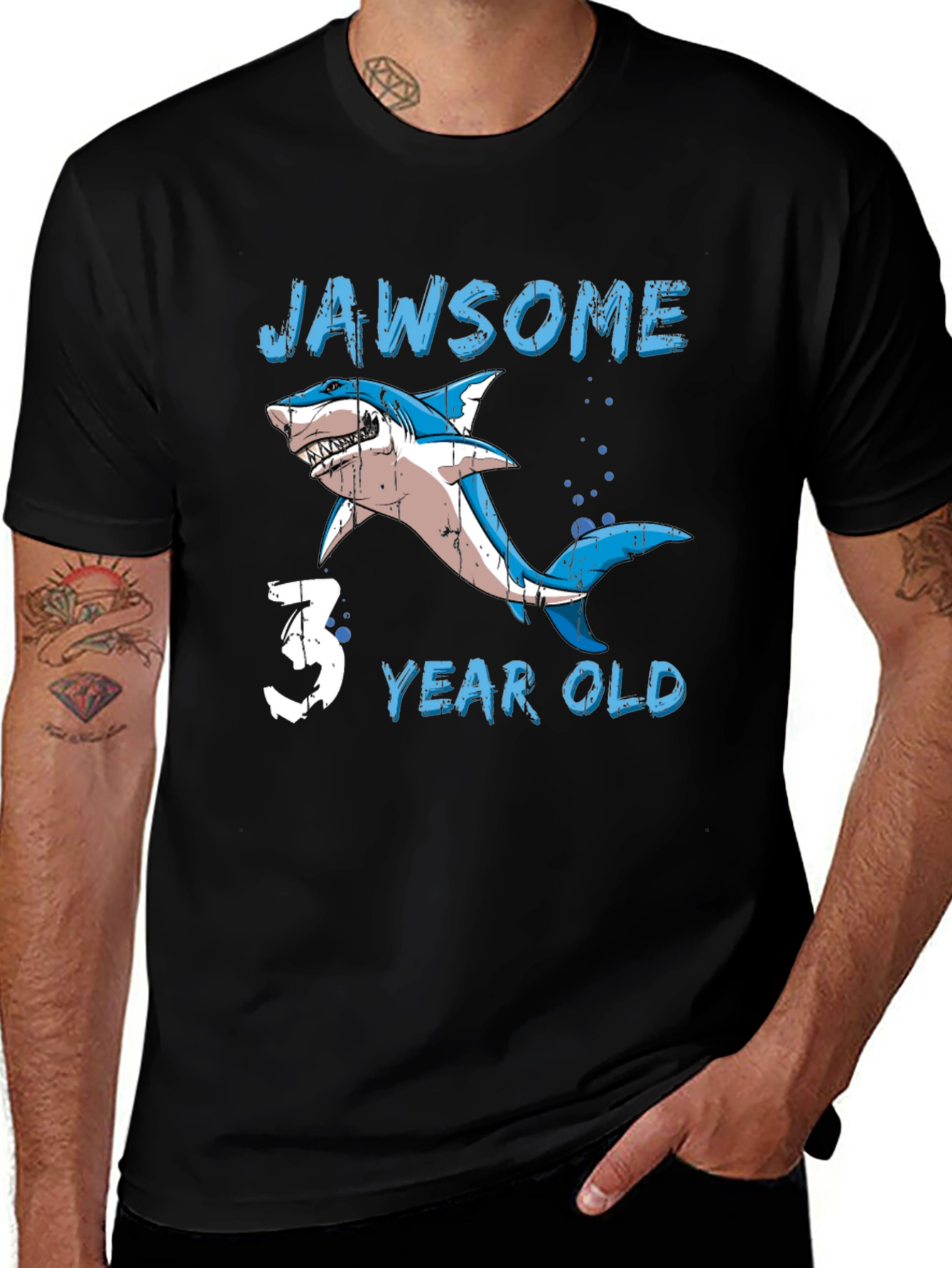 Jawsome 3 Year Old Shark Birthday T-Shirt