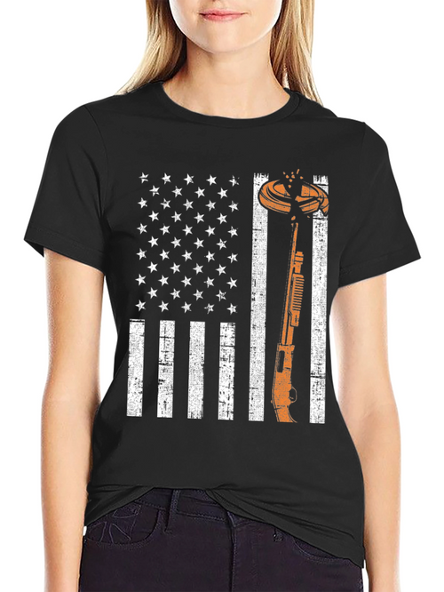 American Flag Clay Shooting T-Shirt