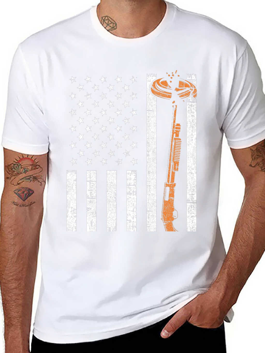 American Flag Clay Shooting T-Shirt