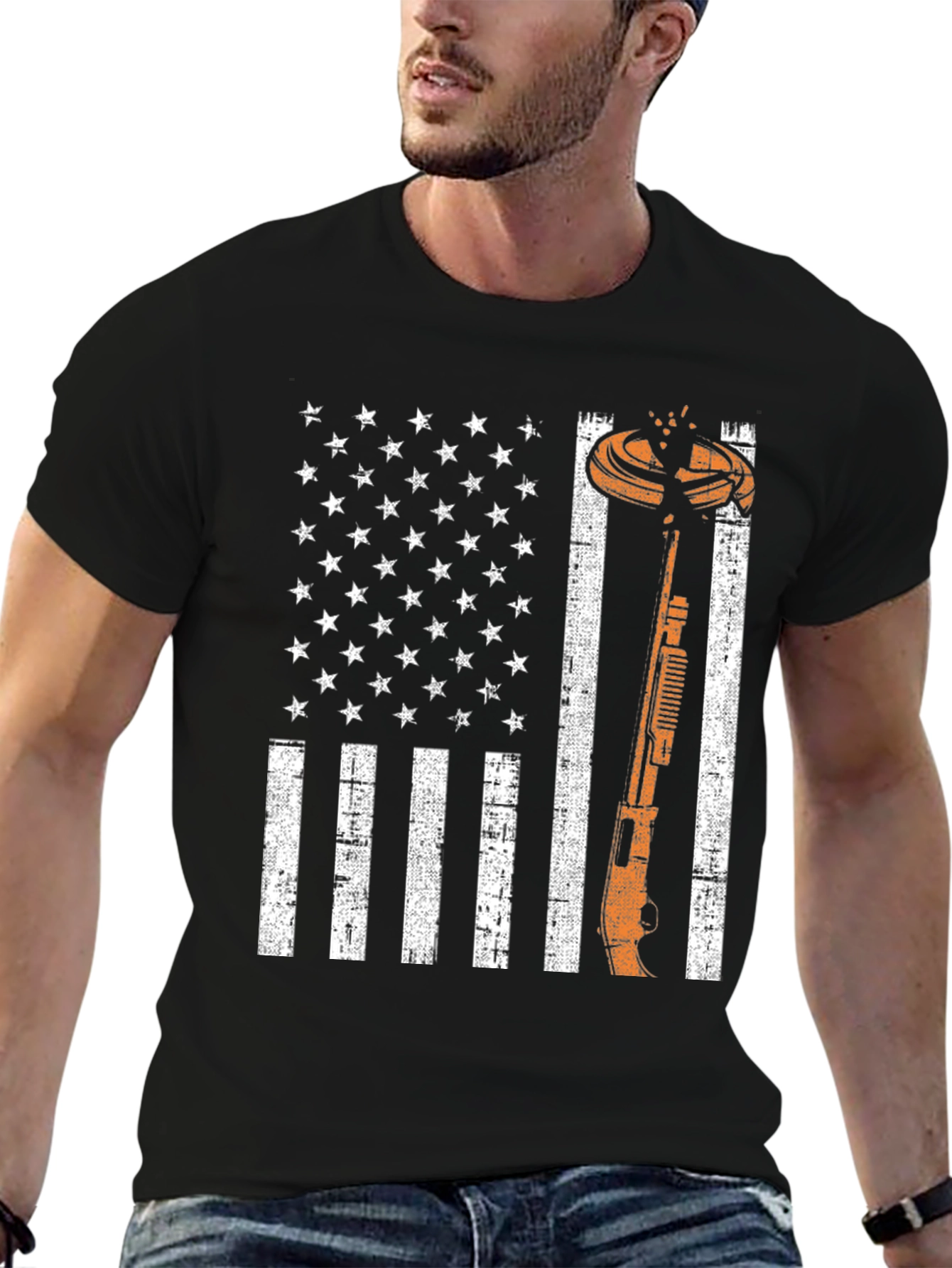 American Flag Clay Shooting T-Shirt