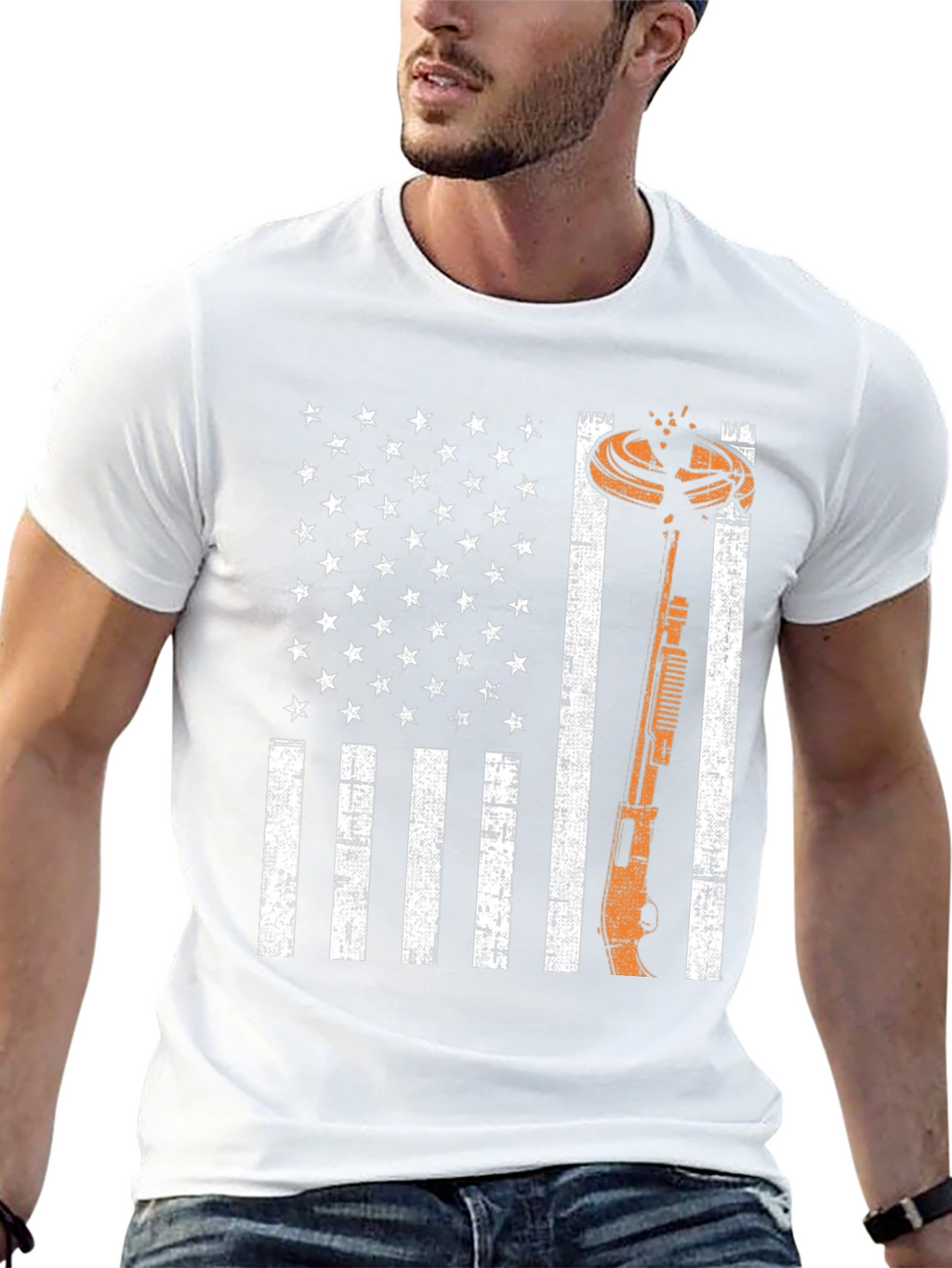 American Flag Clay Shooting T-Shirt