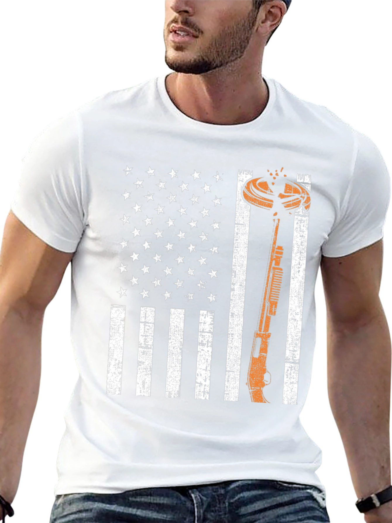 American Flag Clay Shooting T-Shirt