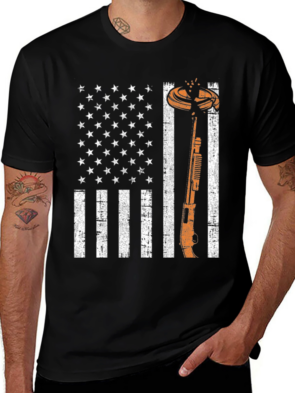 American Flag Clay Shooting T-Shirt