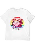 Axolotl Retro Sunset Graphic Tee