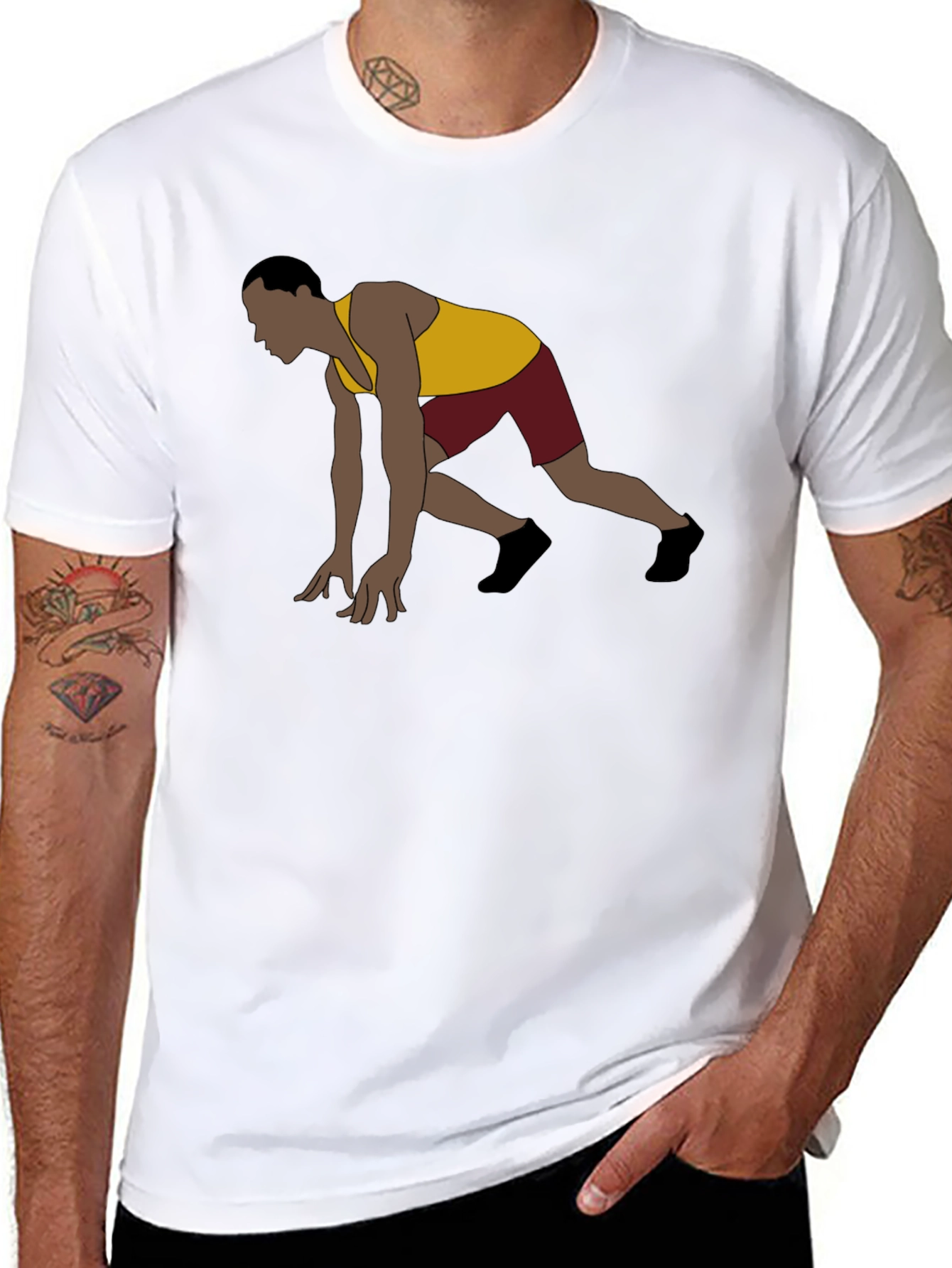Runner Start Graphic Tee - Black Casual Shirt
