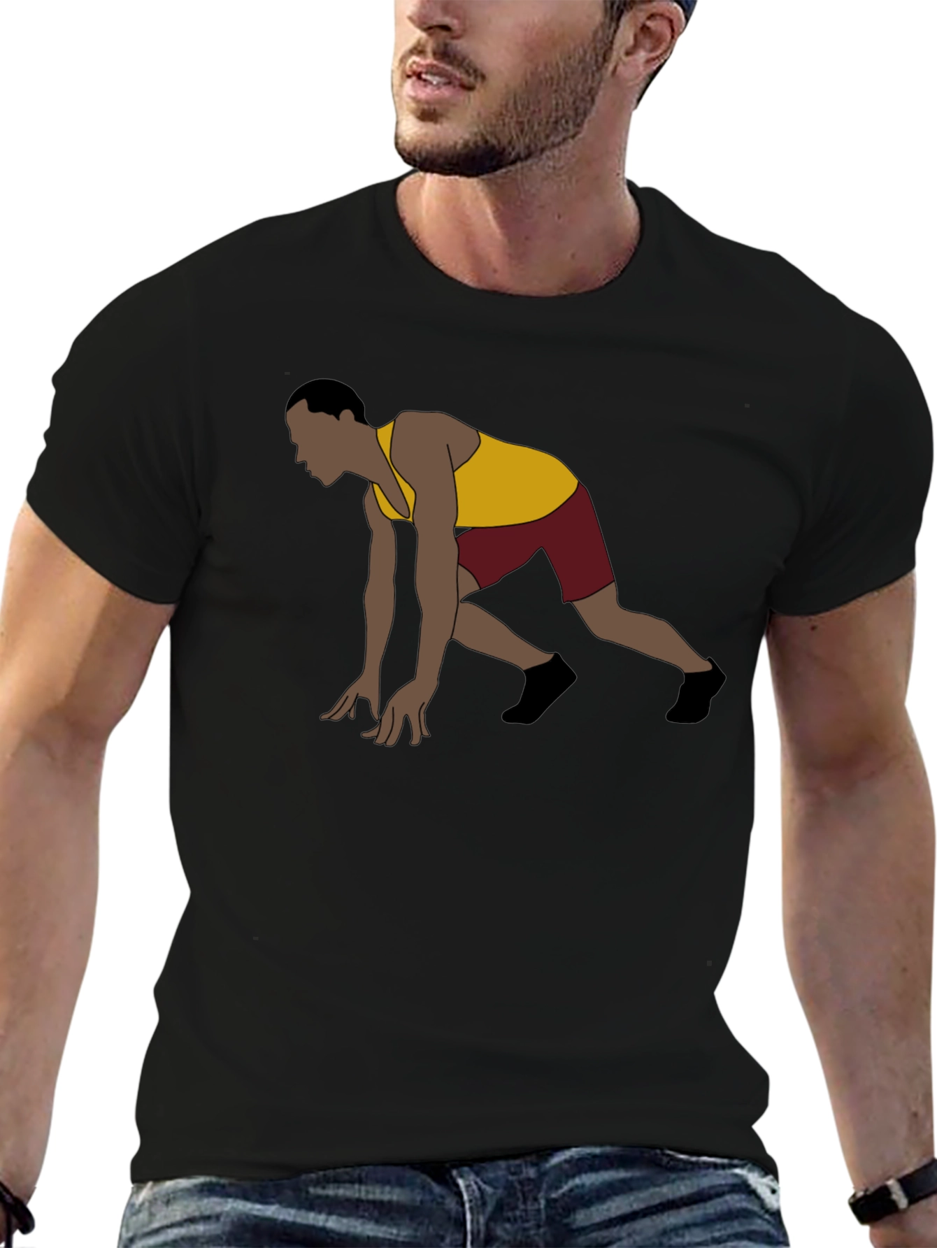 Runner Start Graphic Tee - Black Casual Shirt