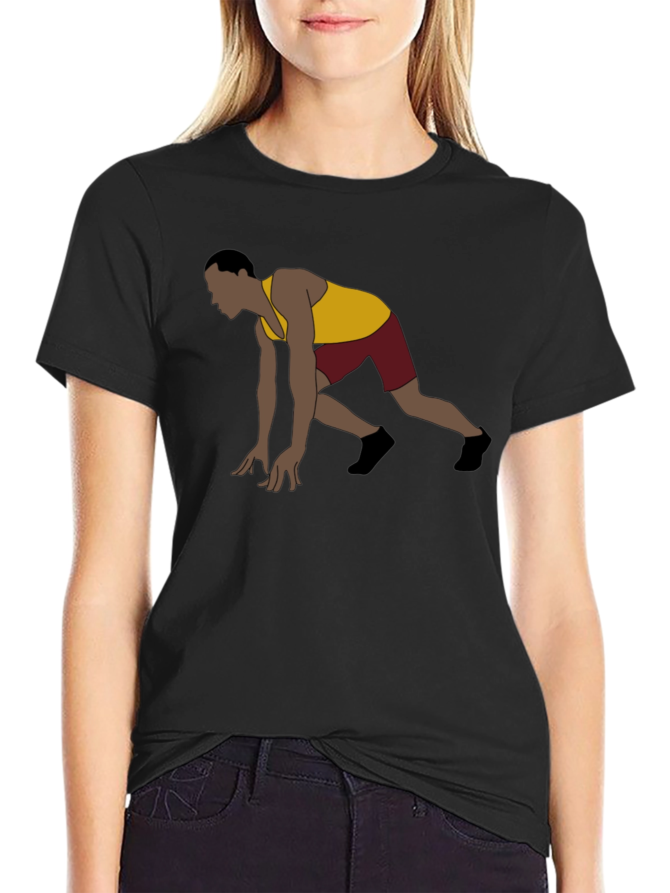 Runner Start Graphic Tee - Black Casual Shirt