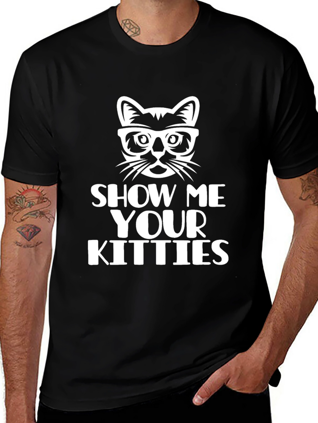 Show Me Your Kitties Black T-Shirt