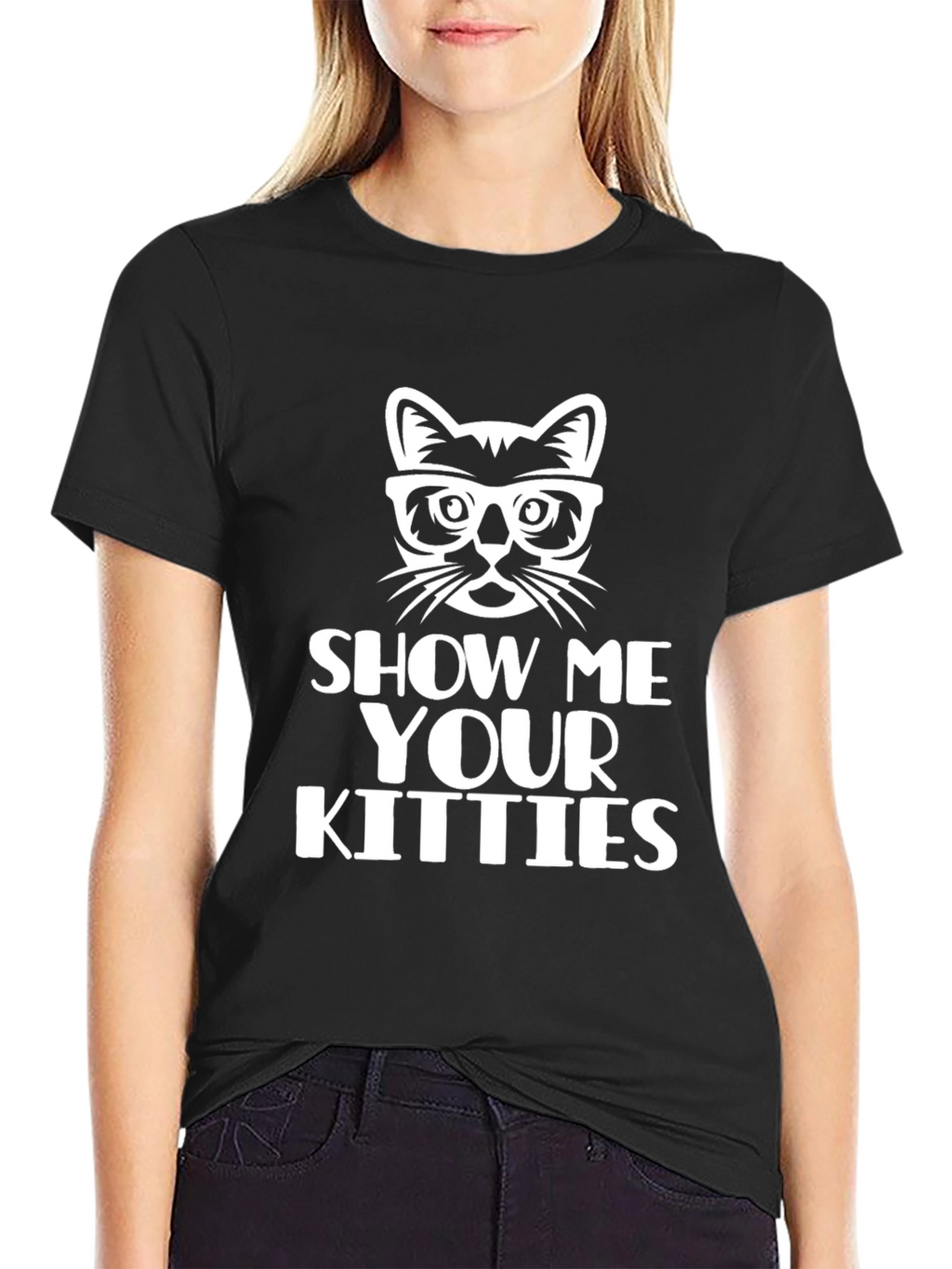 Show Me Your Kitties Black T-Shirt