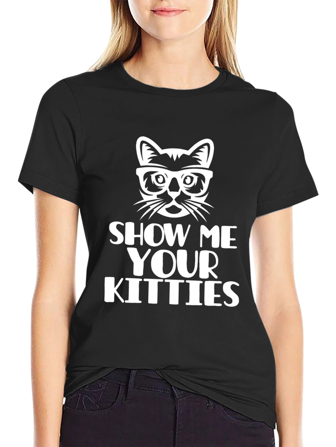 Show Me Your Kitties Black T-Shirt