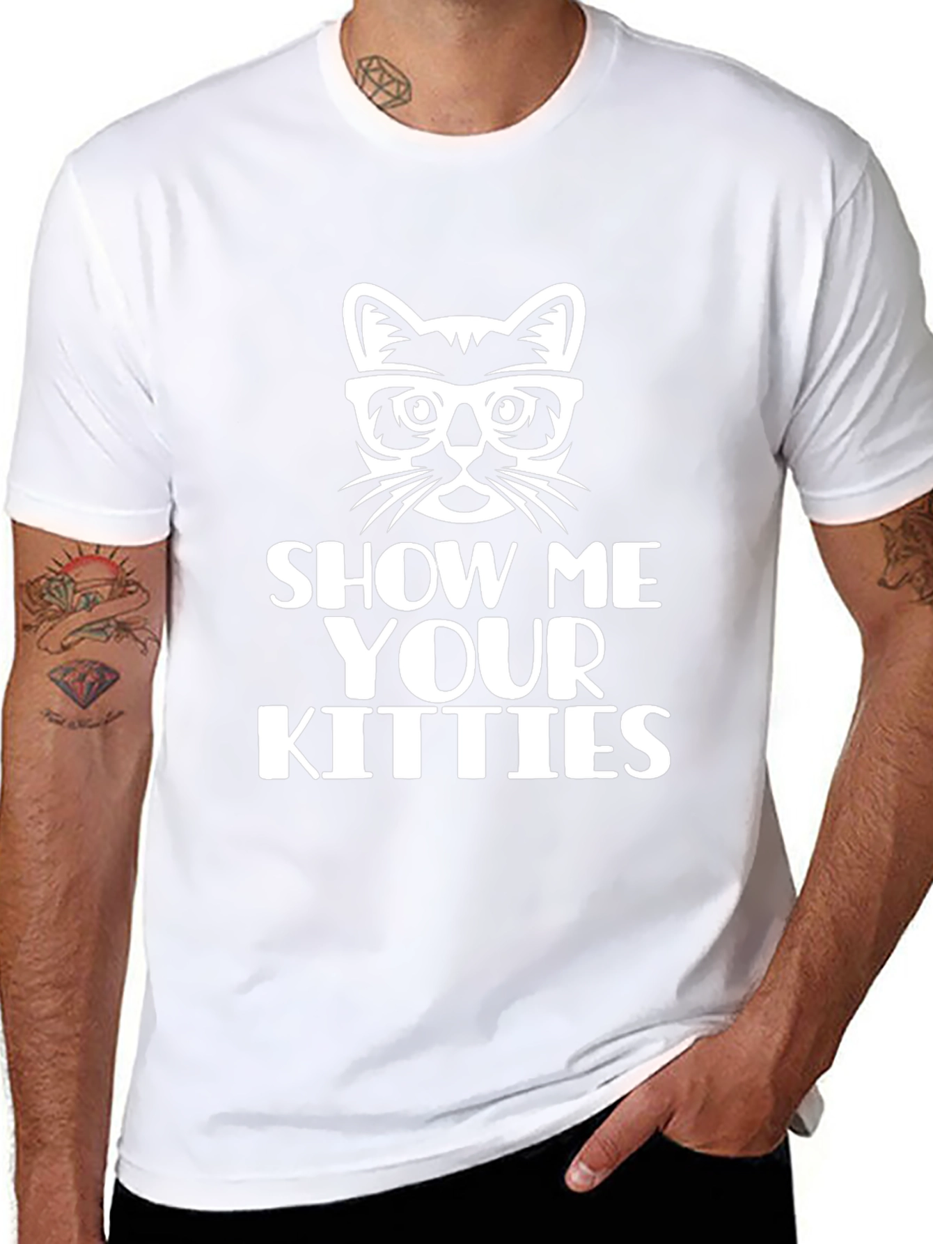 Show Me Your Kitties Black T-Shirt