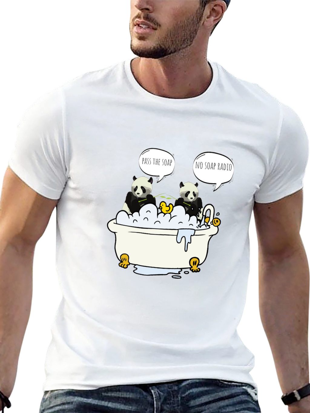 Panda Bath T-Shirt: Funny Panda Design