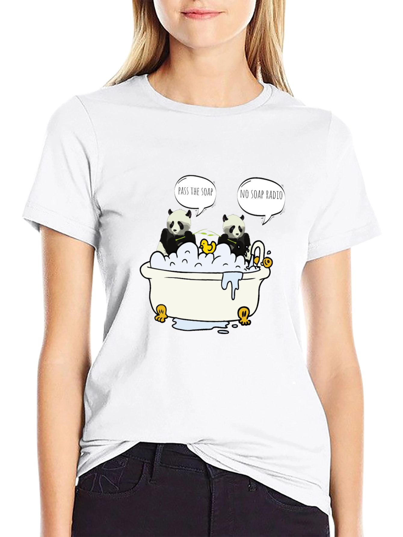 Panda Bath T-Shirt: Funny Panda Design