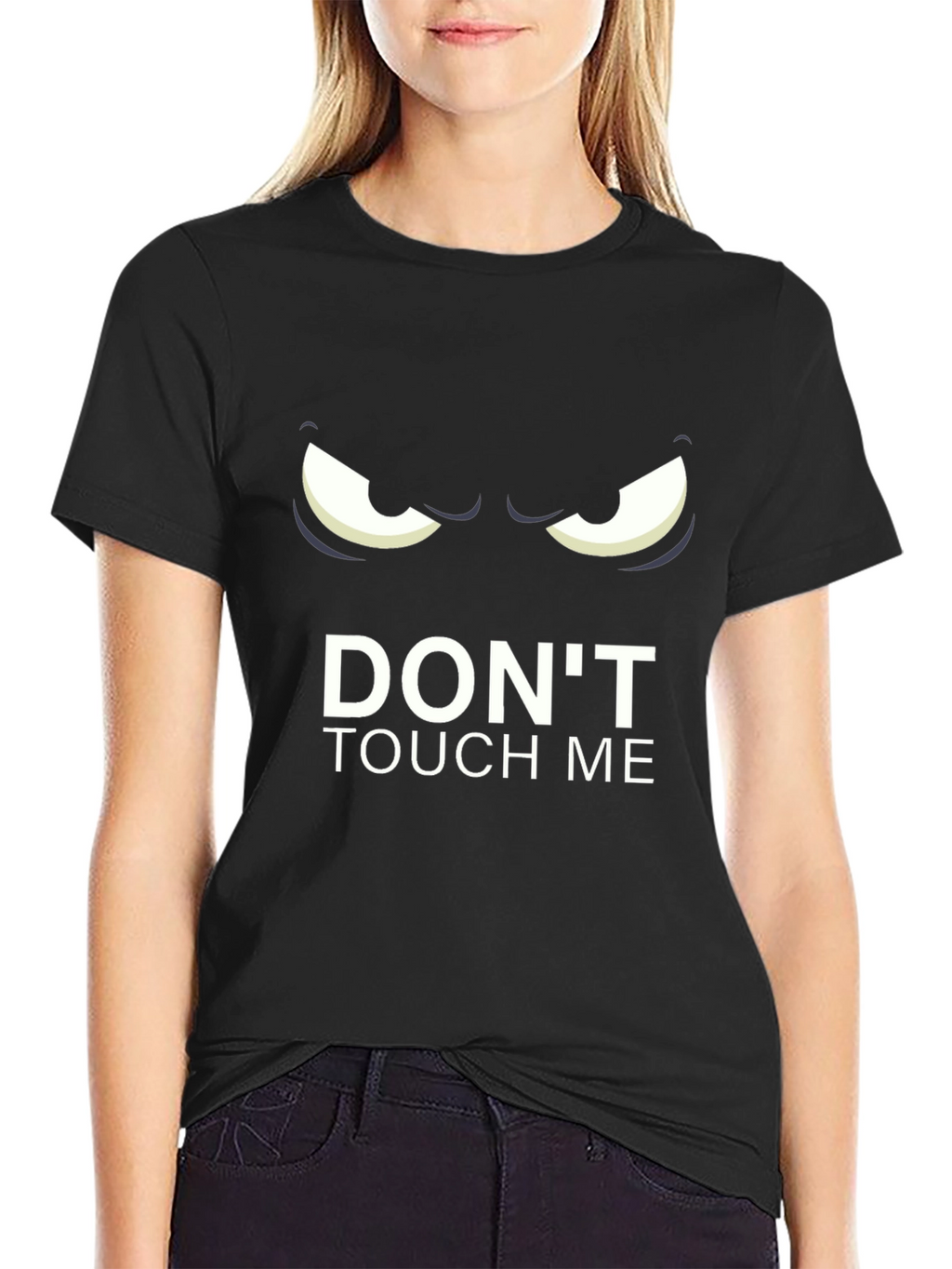Dont Touch Me Graphic Tee - Black Cotton T-Shirt