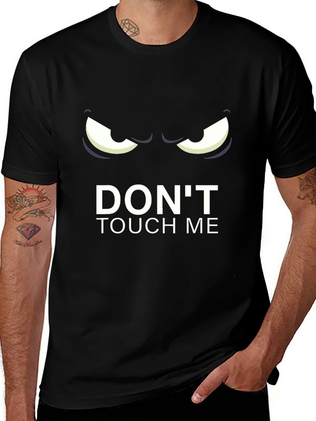 Dont Touch Me Graphic Tee - Black Cotton T-Shirt