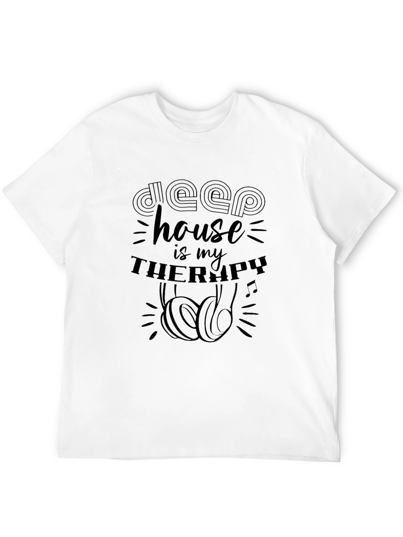 Deep House Therapy Black T-Shirt