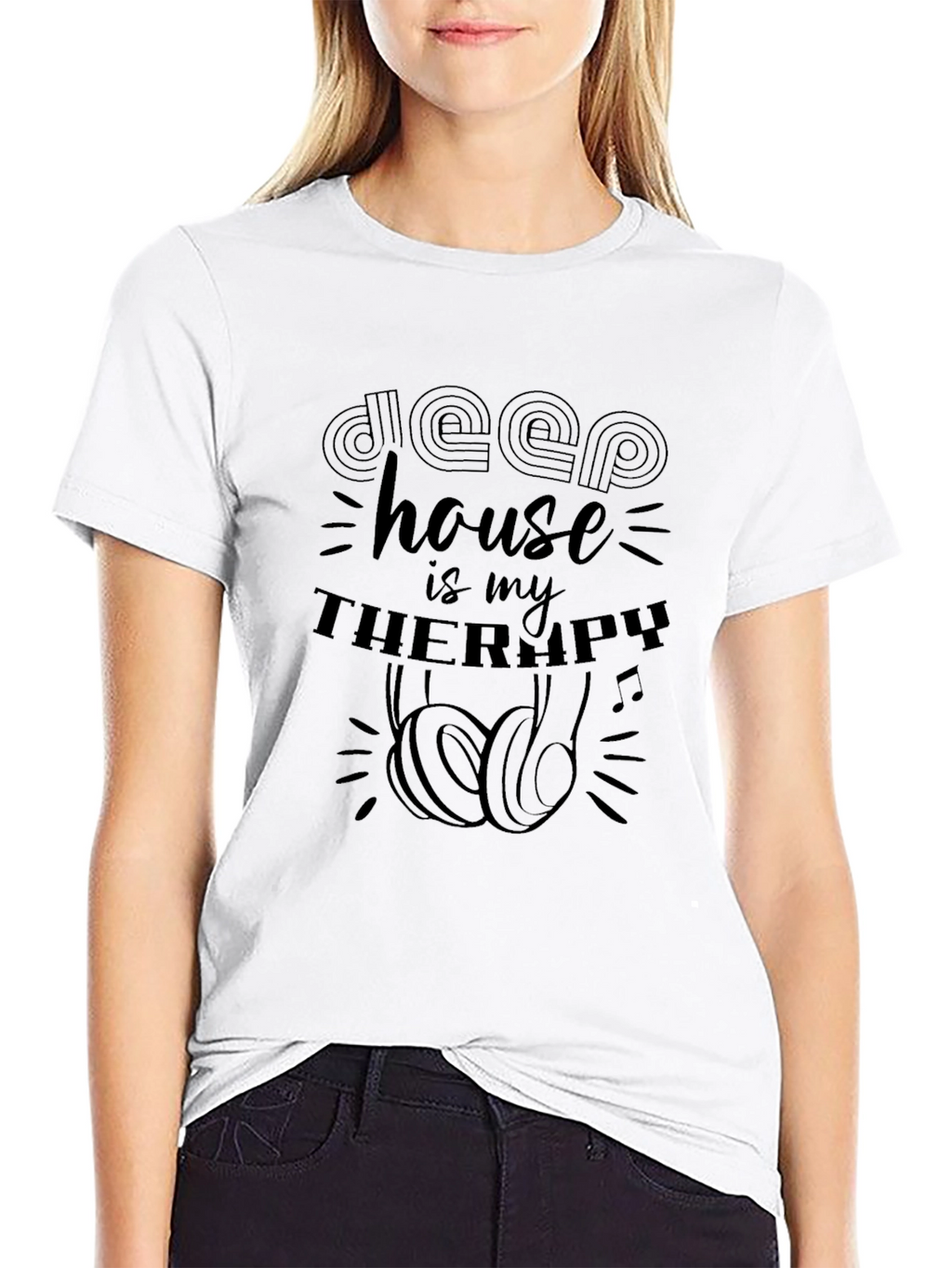 Deep House Therapy Black T-Shirt