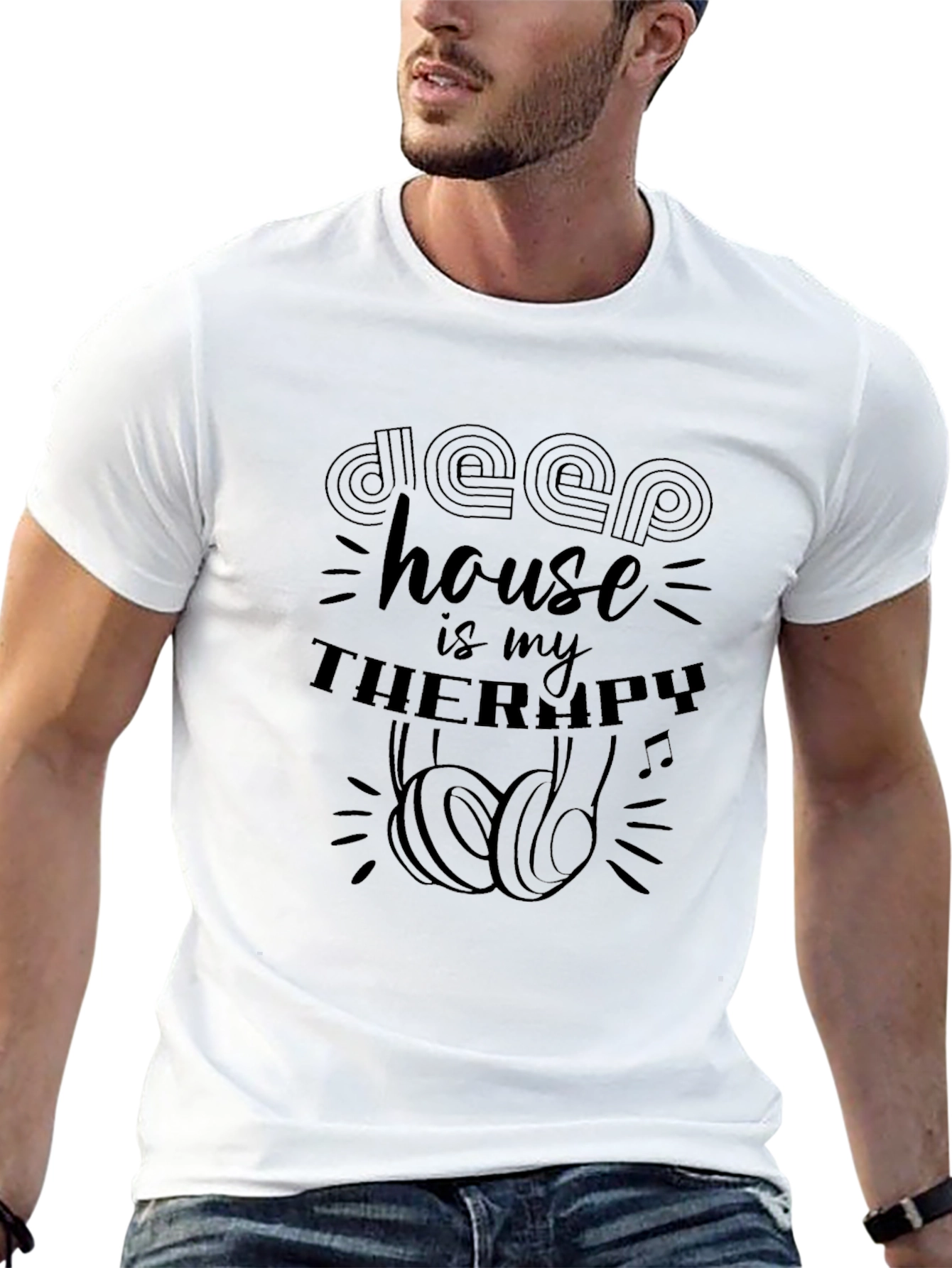 Deep House Therapy Black T-Shirt
