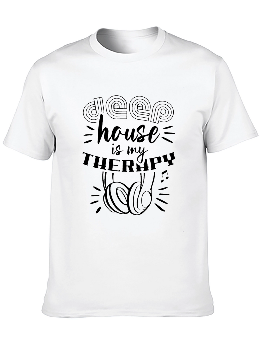 Deep House Therapy Black T-Shirt