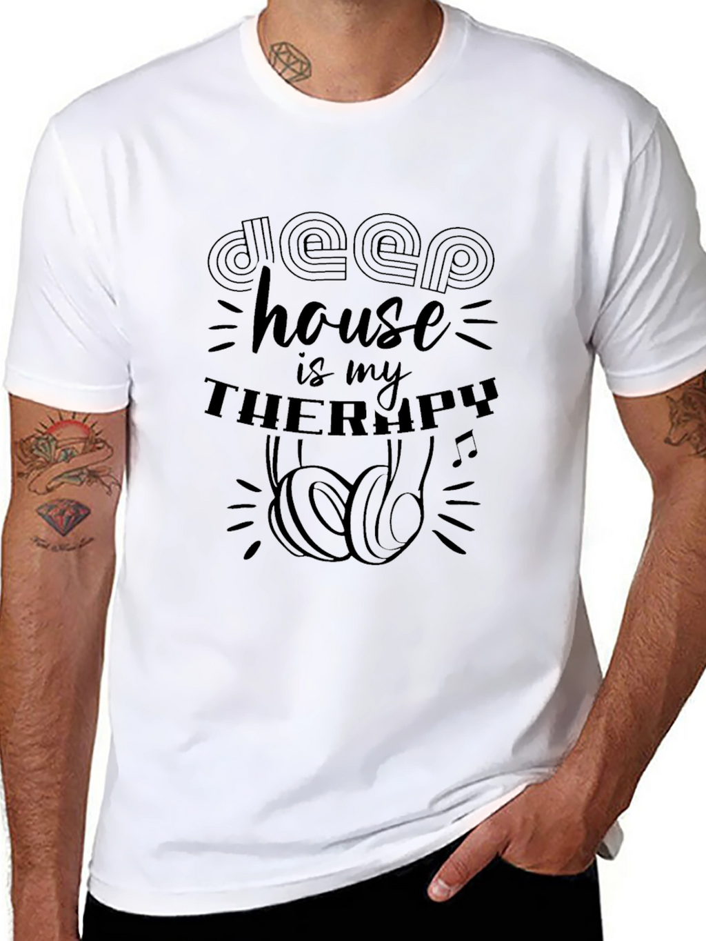 Deep House Therapy Black T-Shirt