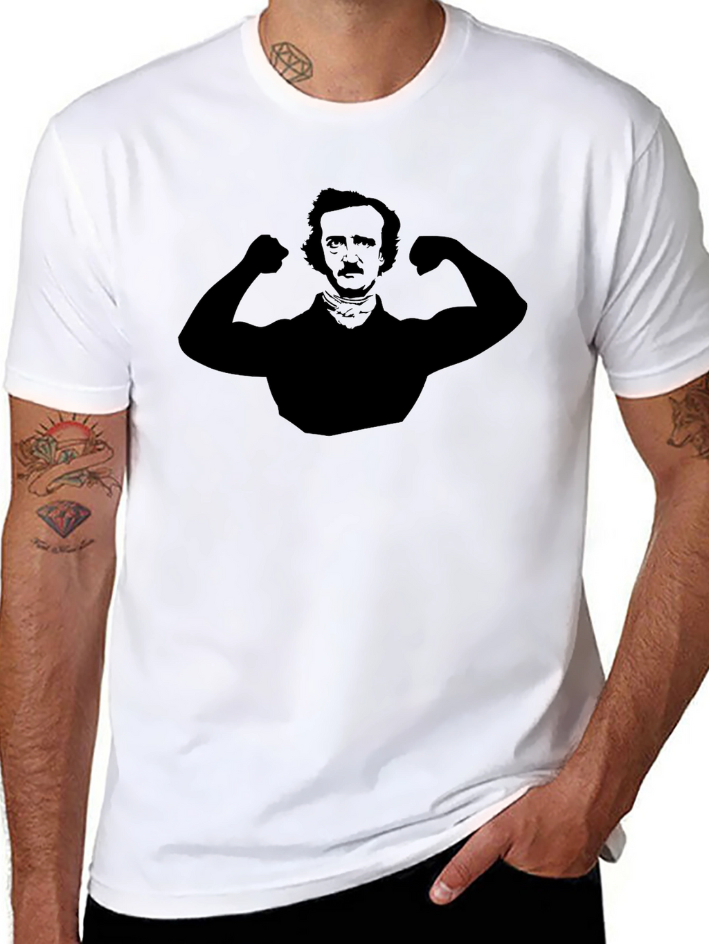 Edgar Allan Poe Flex T-Shirt - Literary Muscle!