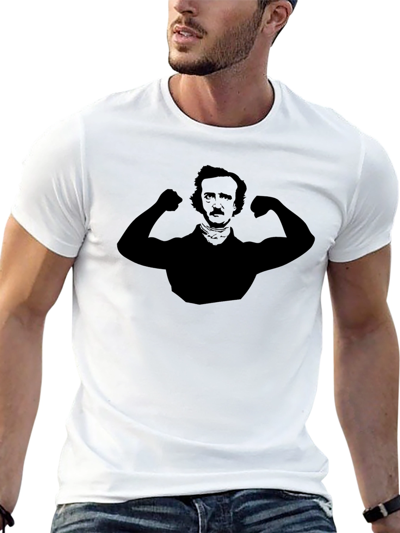 Edgar Allan Poe Flex T-Shirt - Literary Muscle!