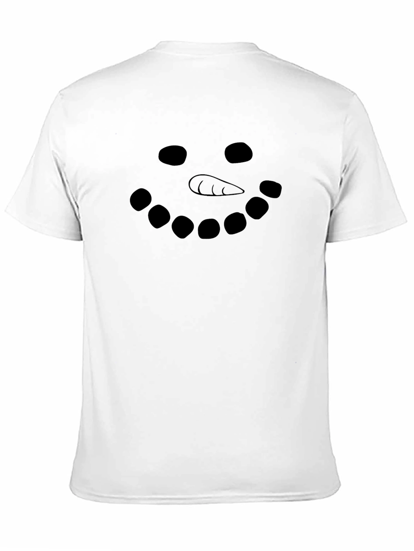 Snowman Face Graphic Tee - Black Cotton T-Shirt