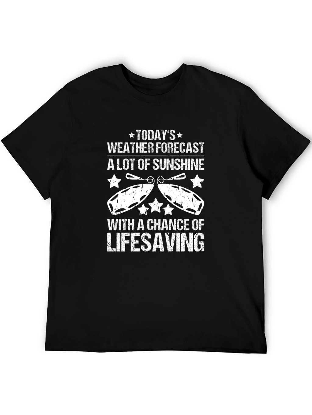 Lifeguard Weather Forecast Black T-Shirt